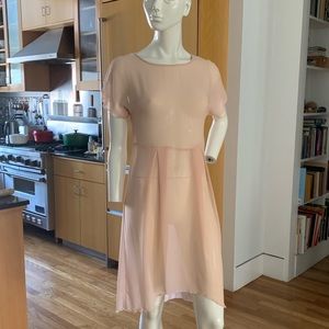 Zara women’s sheer petal pink dress